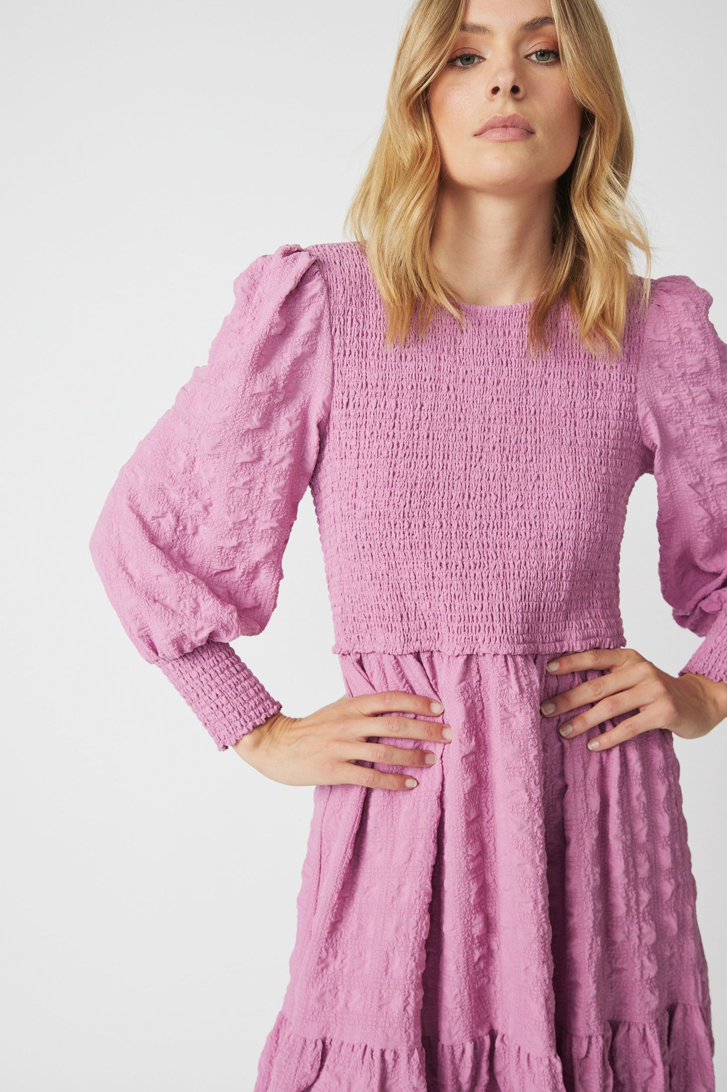 Vivian Shirred Midi Dress