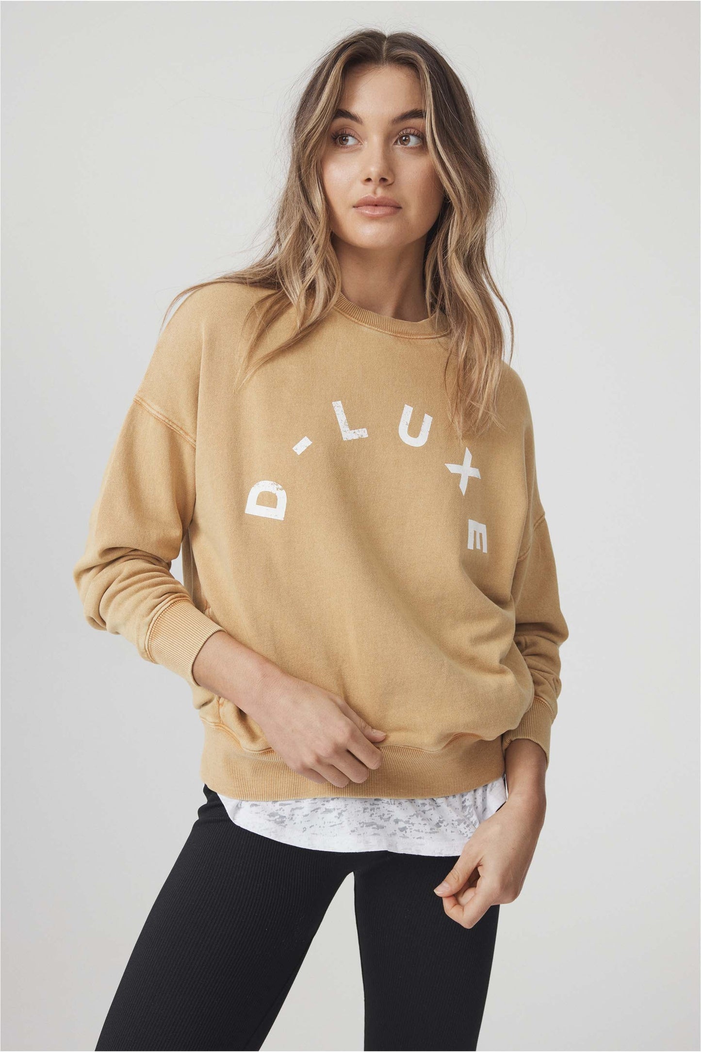 D-Luxe Distressed Print Sweat