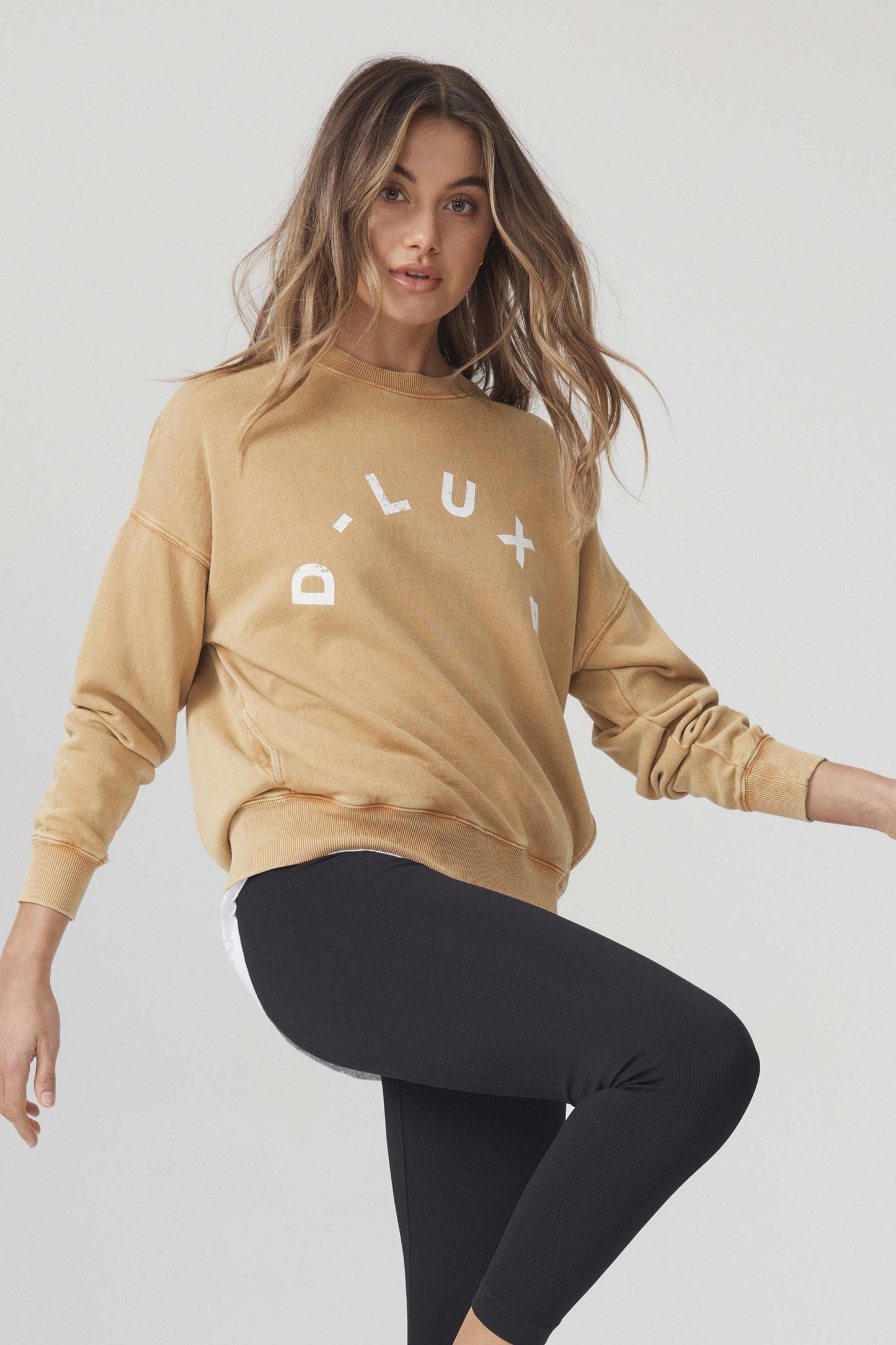 D-Luxe Distressed Print Sweat