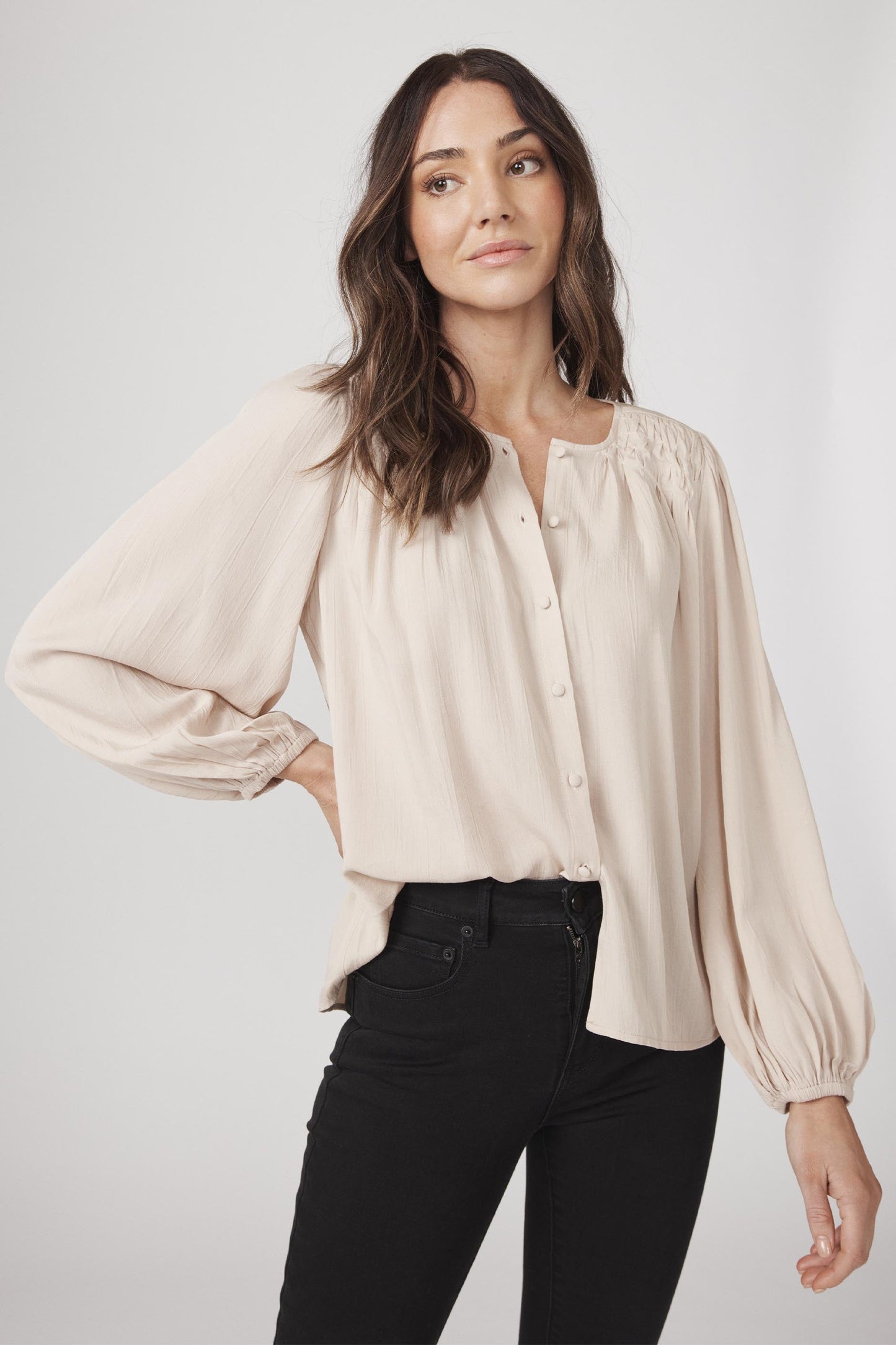 Hanna Smock Detail Blouse