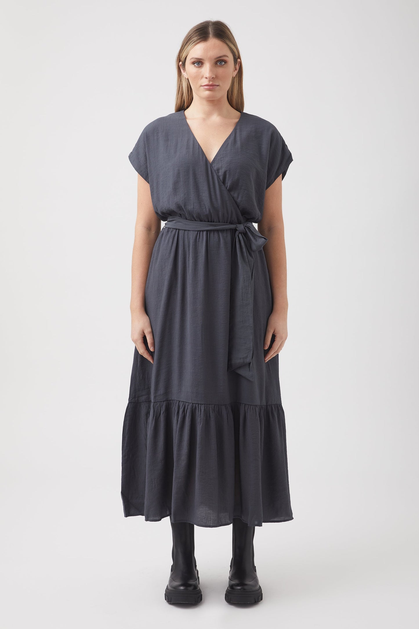 India Cross Front Midi Dress