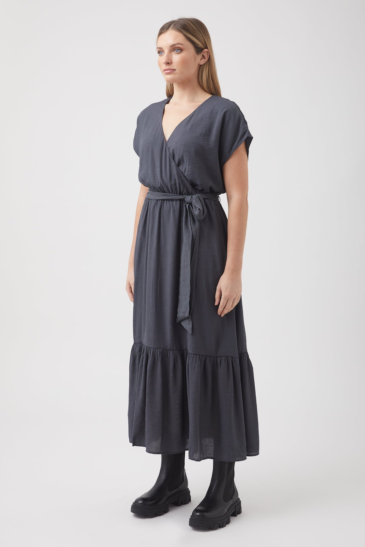 India Cross Front Midi Dress