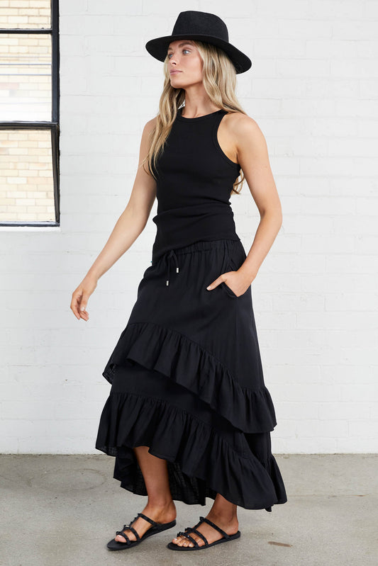 Kasey Ruffle Midi Skirt