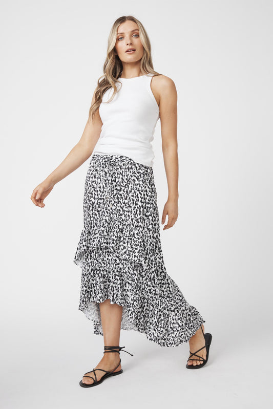 Kasey Ruffle Midi Skirt