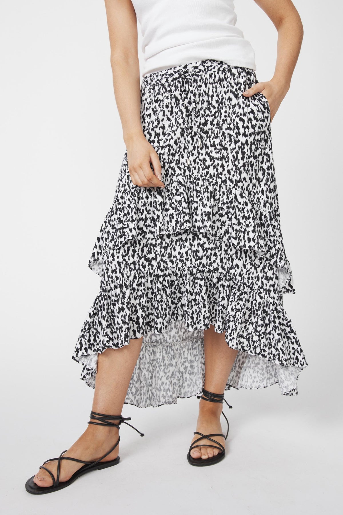 Kasey Ruffle Midi Skirt