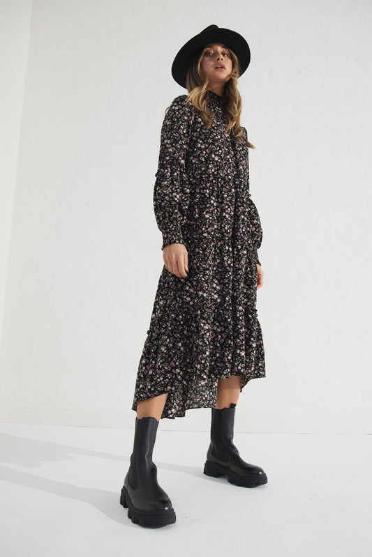 Ariana Ruffle Midi Dress
