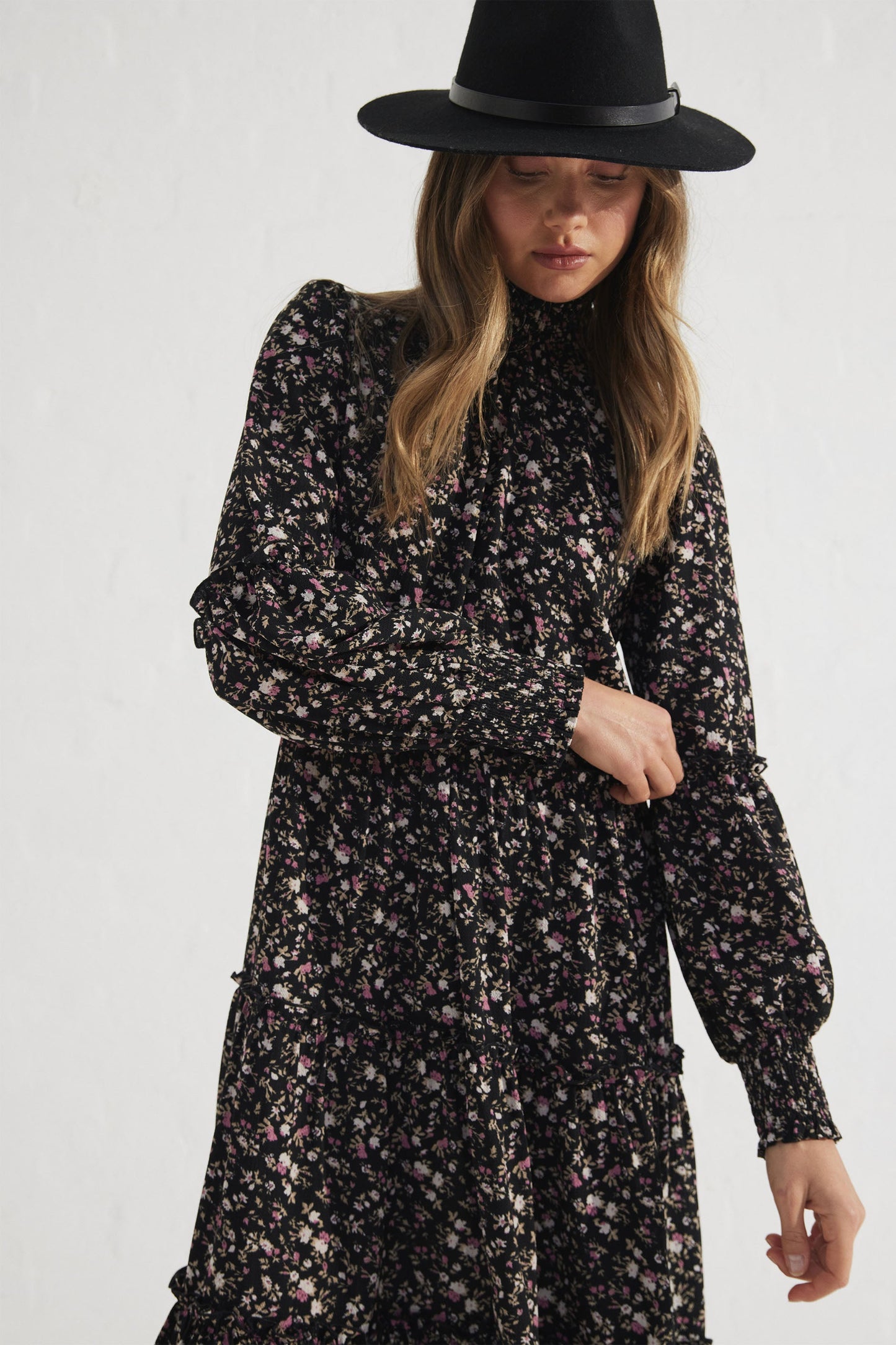 Ariana Ruffle Midi Dress