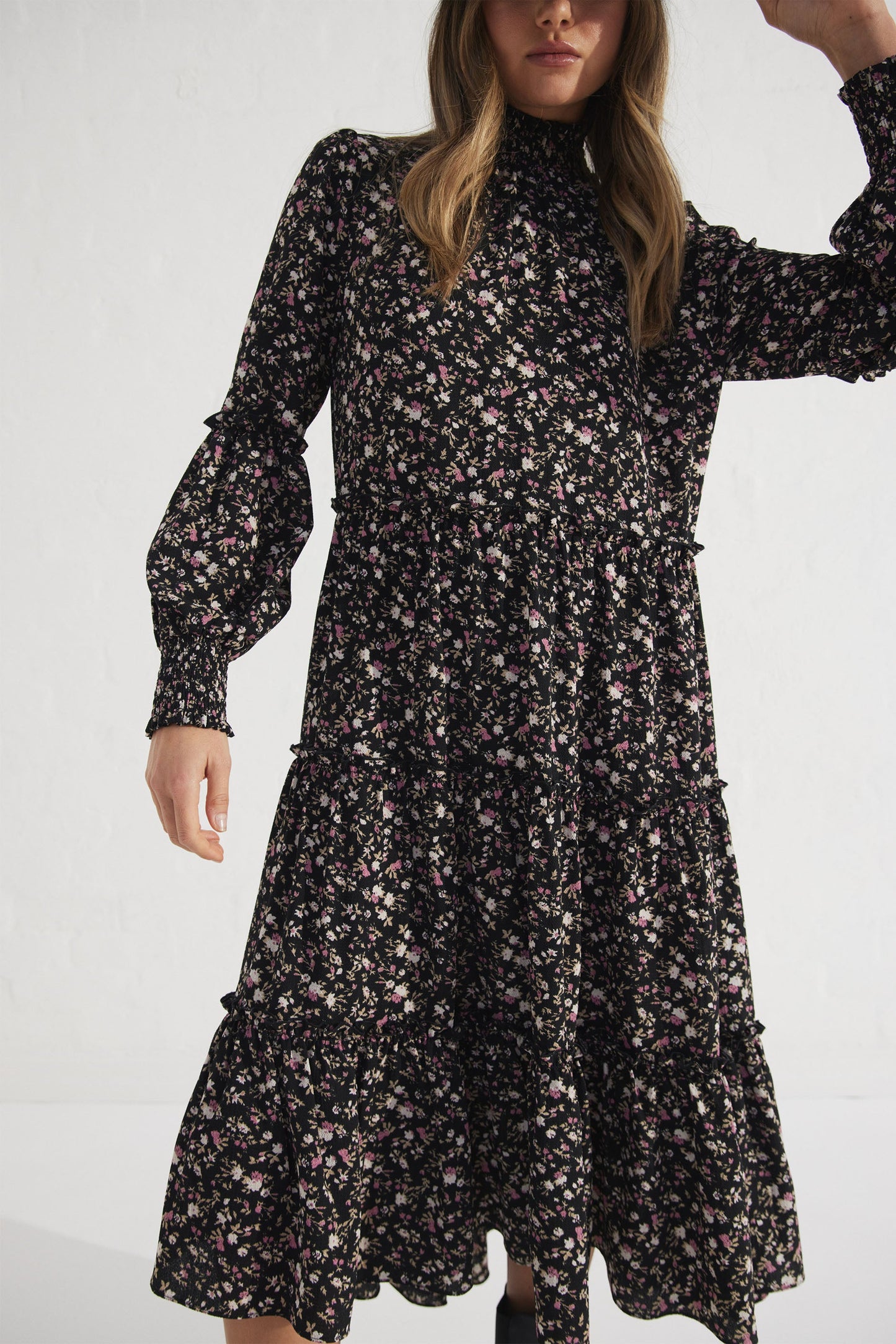Ariana Ruffle Midi Dress