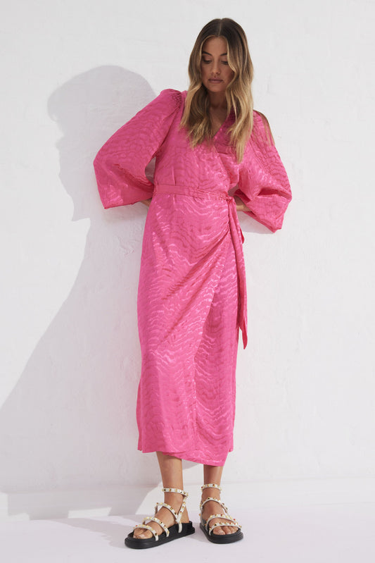 Simona Jacquard Wrap Dress
