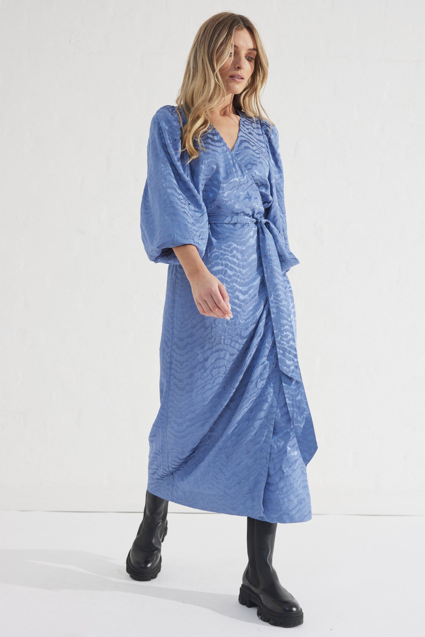 Simona Jacquard Wrap Dress