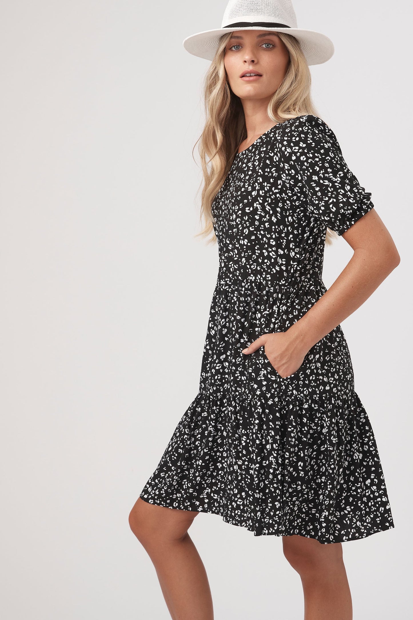 Jordyn Print Tiered Mini Dress