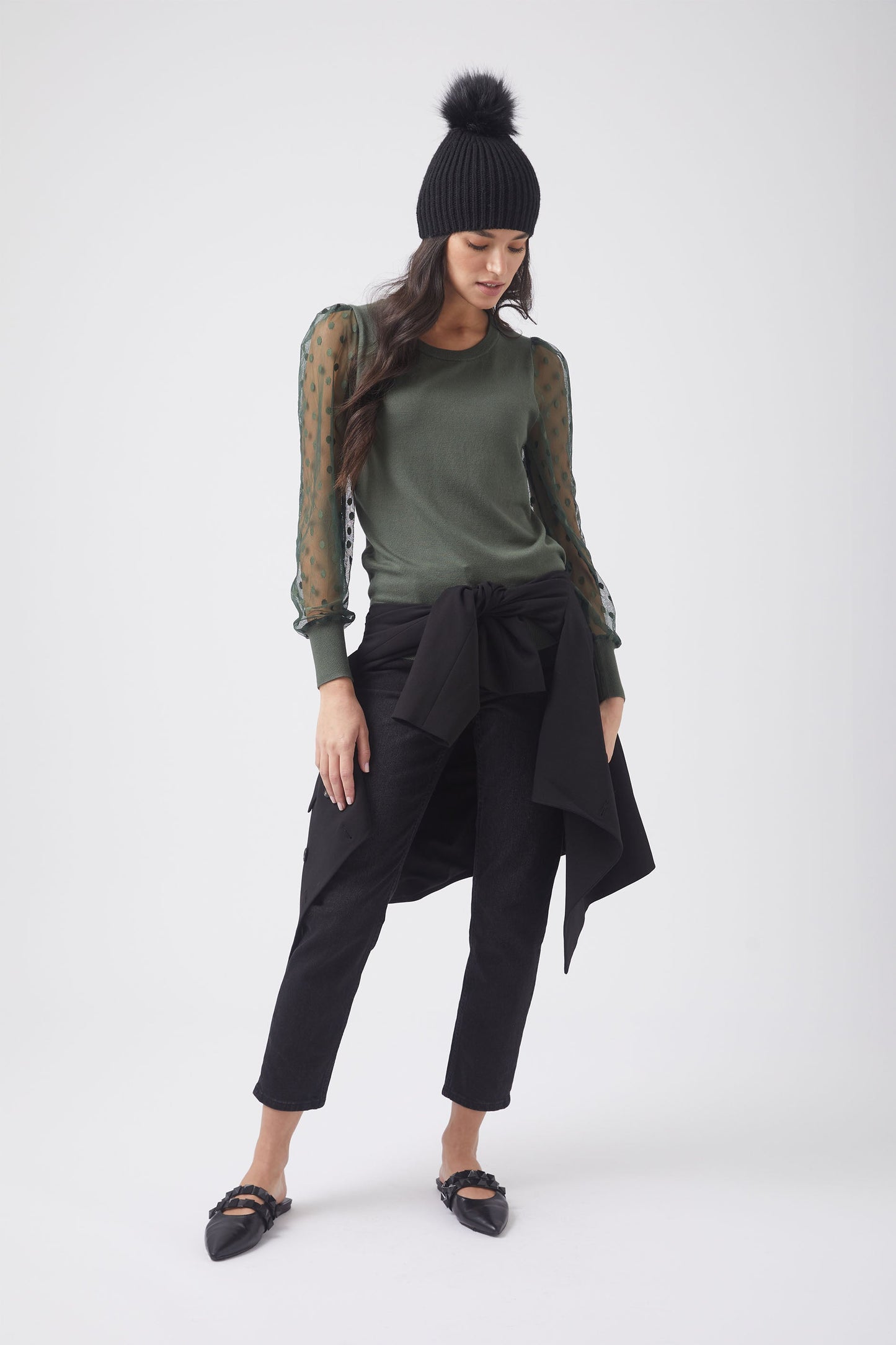 Mandy Lace Sleeve Knit Top