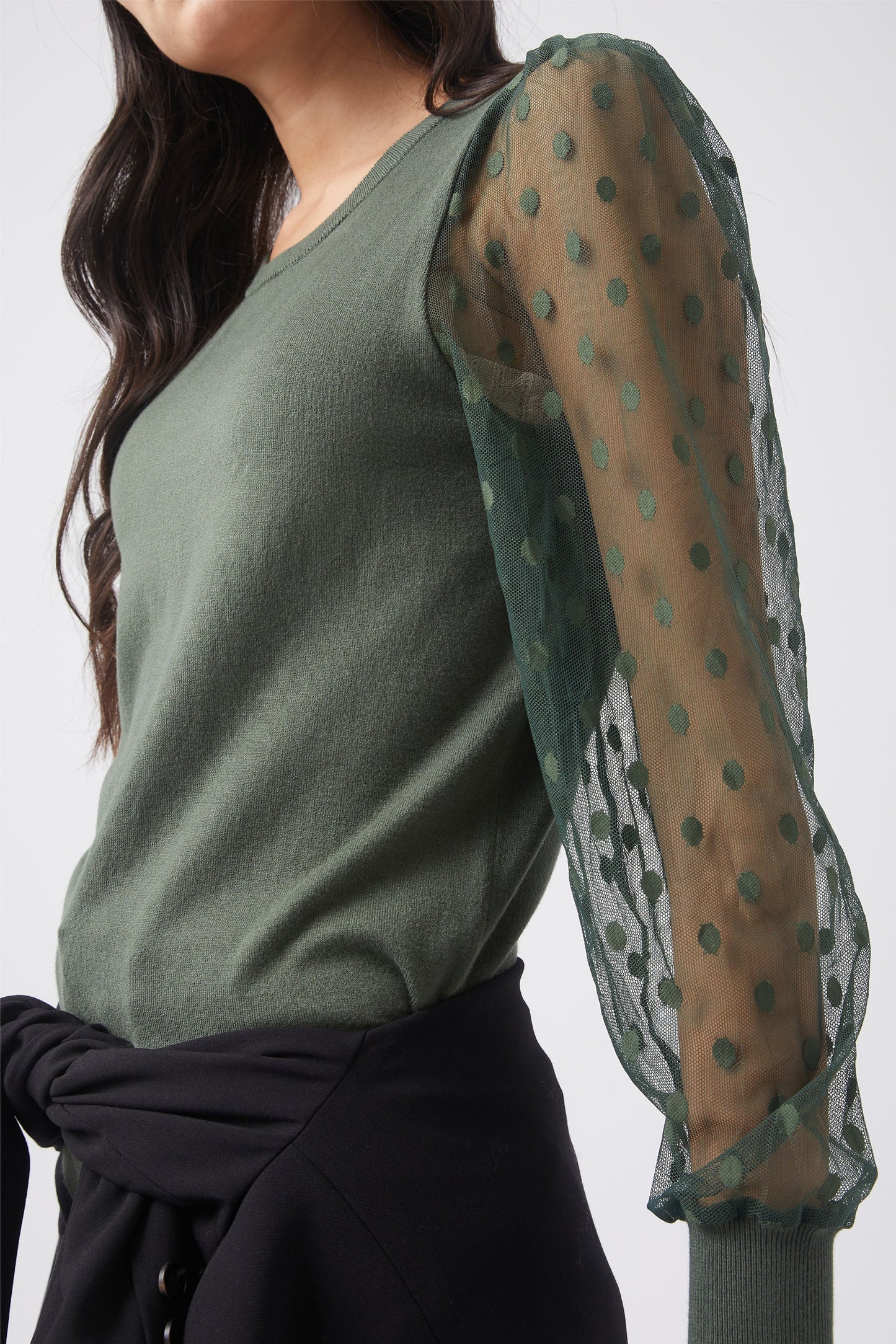 Mandy Lace Sleeve Knit Top