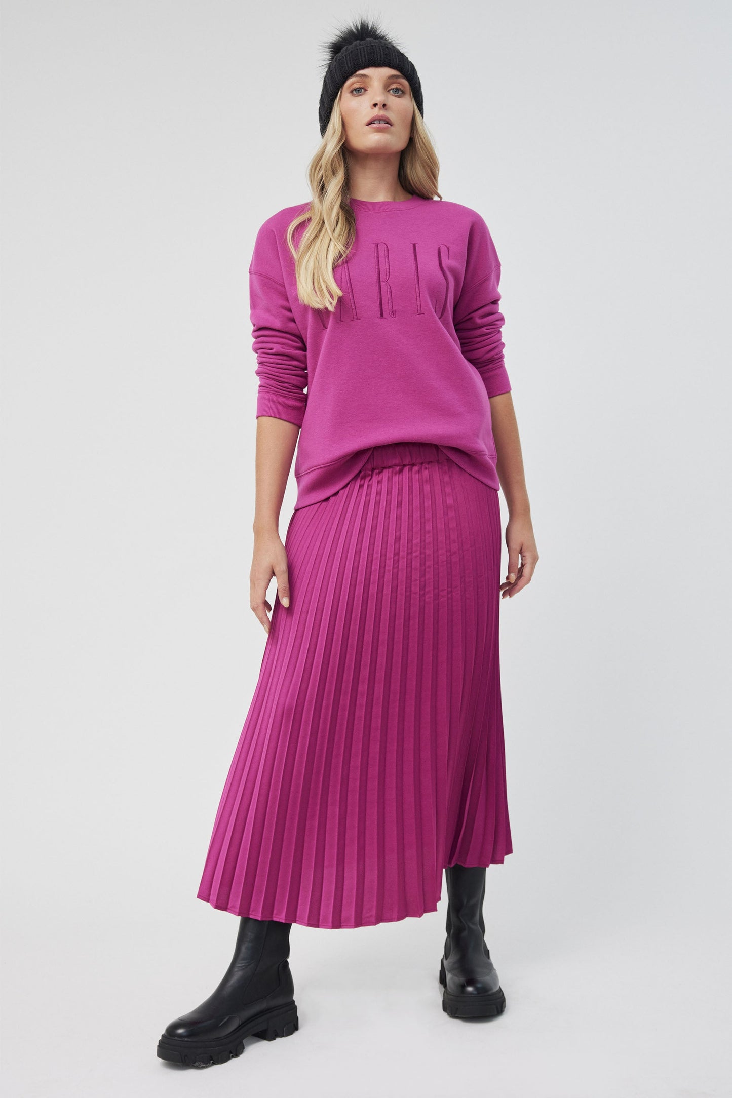 Kiki Satin Pleated Skirt