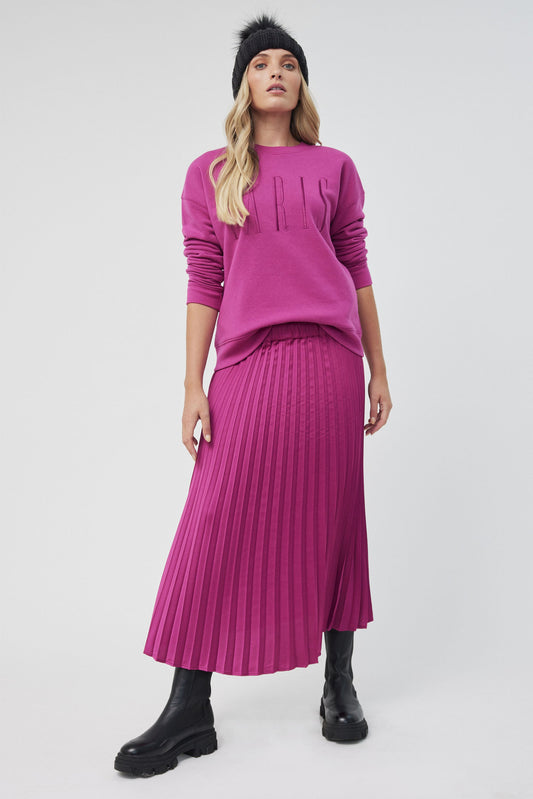 Kiki Satin Pleated Skirt