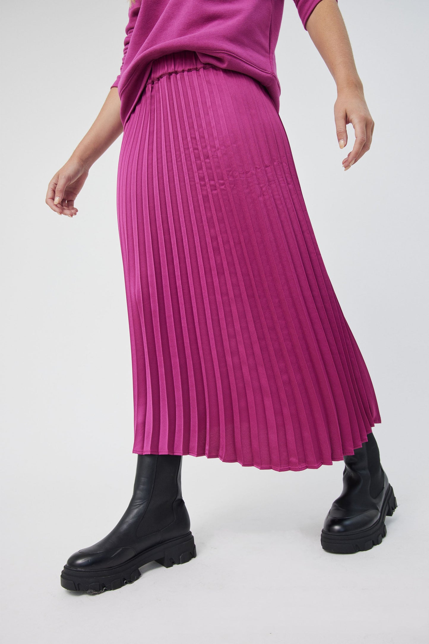 Kiki Satin Pleated Skirt