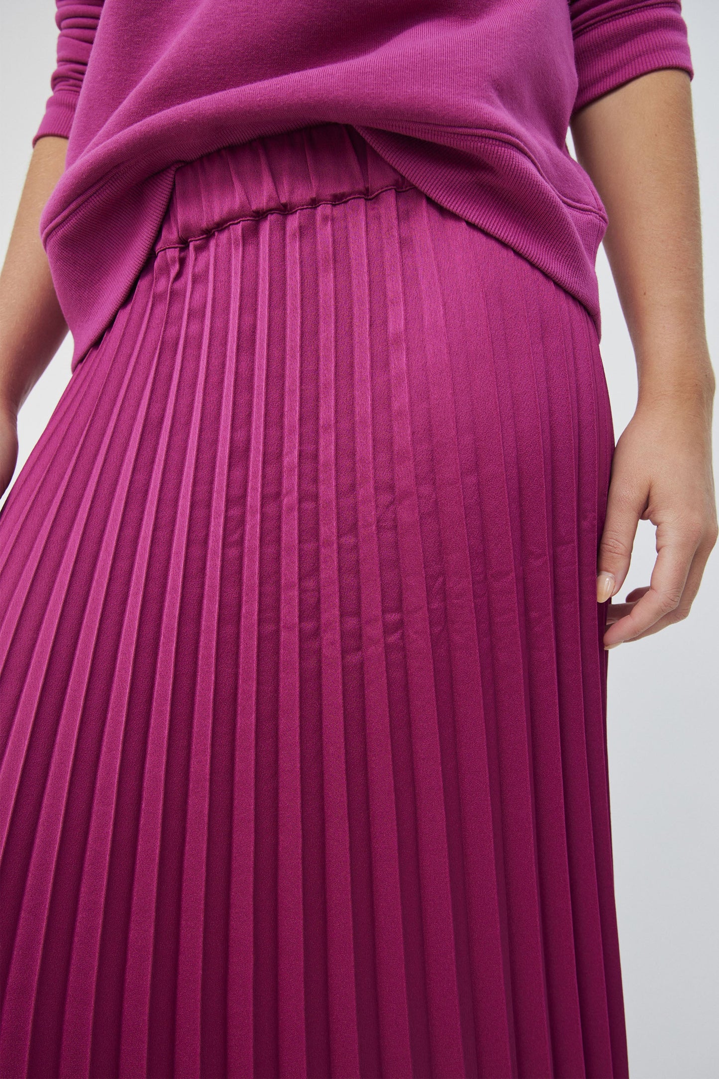 Kiki Satin Pleated Skirt
