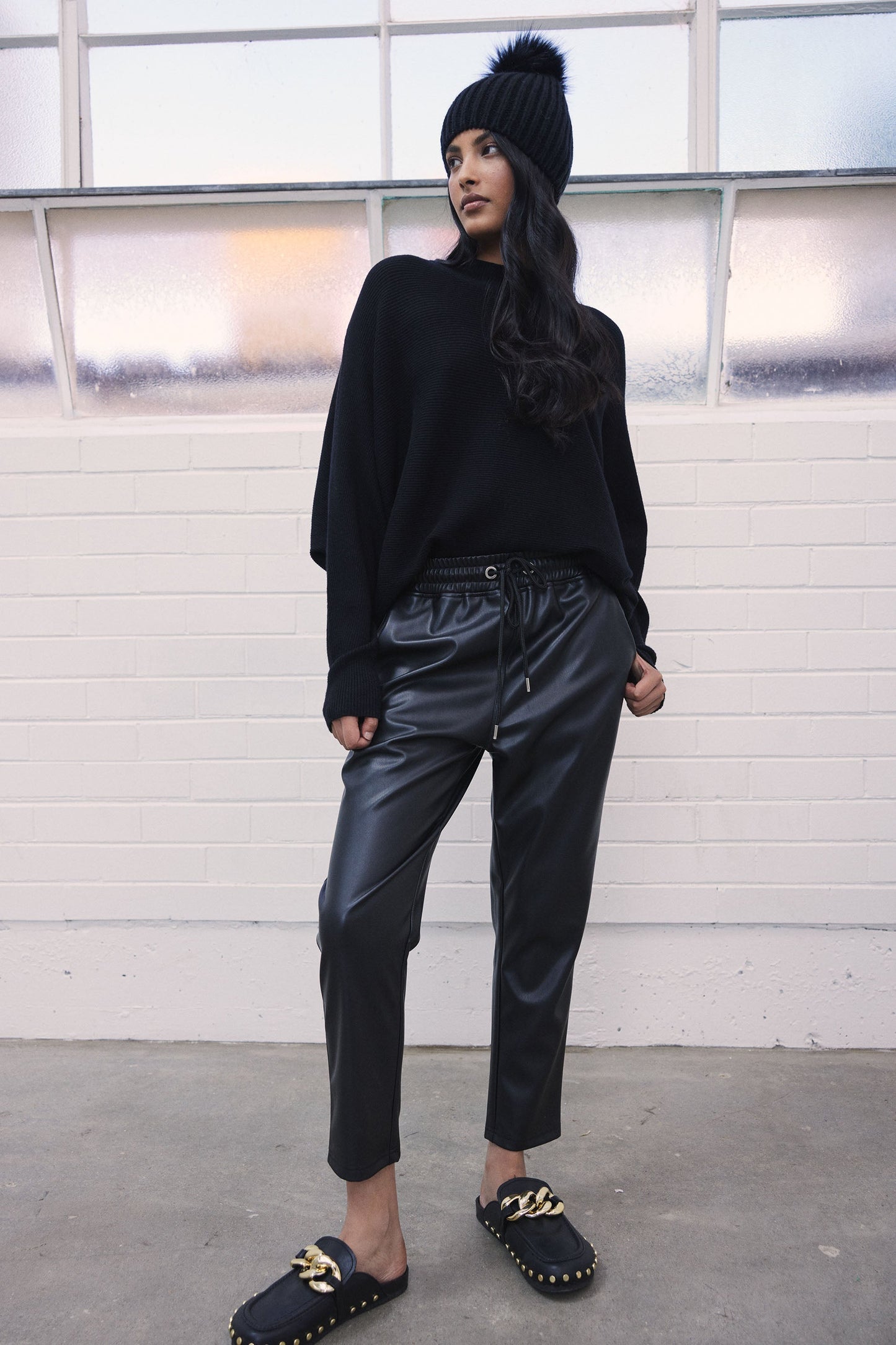 Hazel PU Slouch Pant