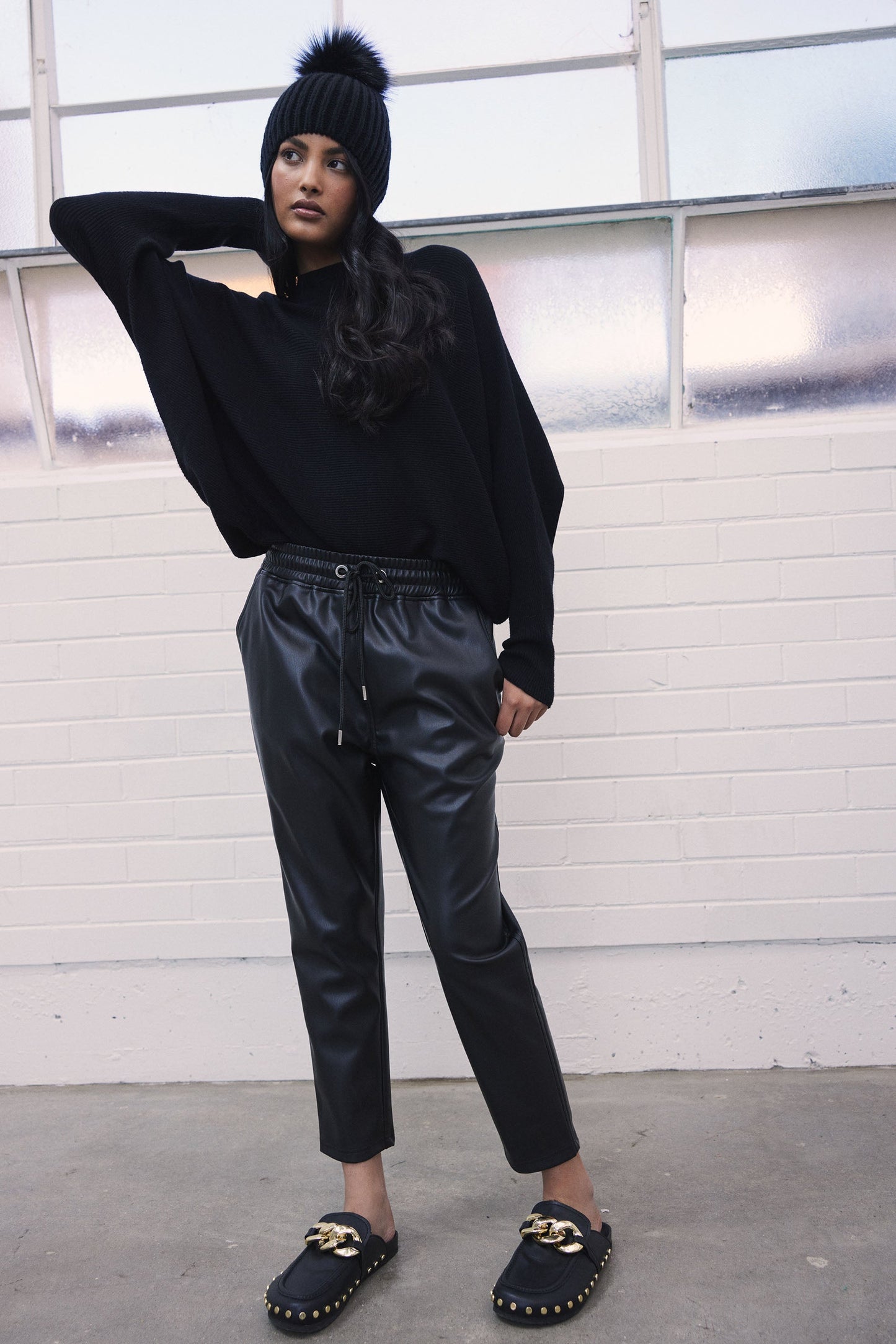 Hazel PU Slouch Pant