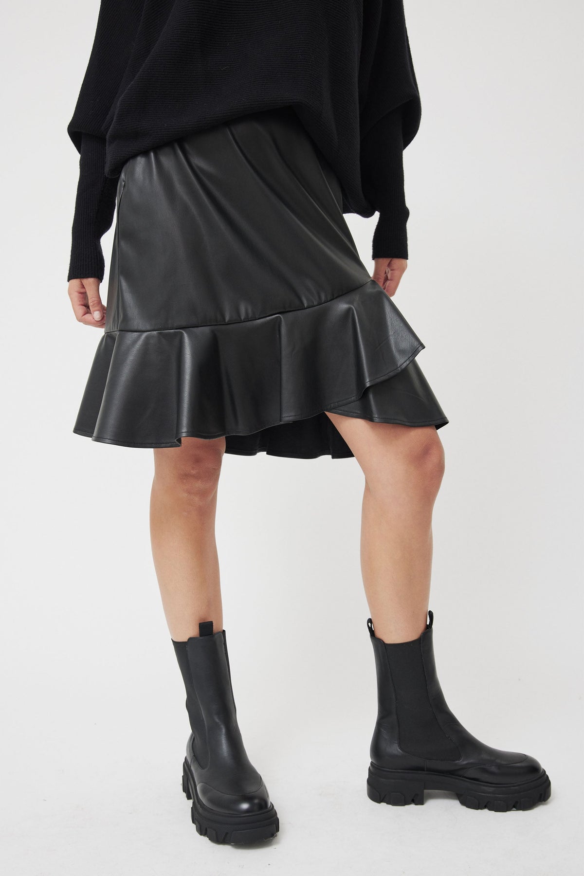 Rosa PU Crossover Mini Skirt