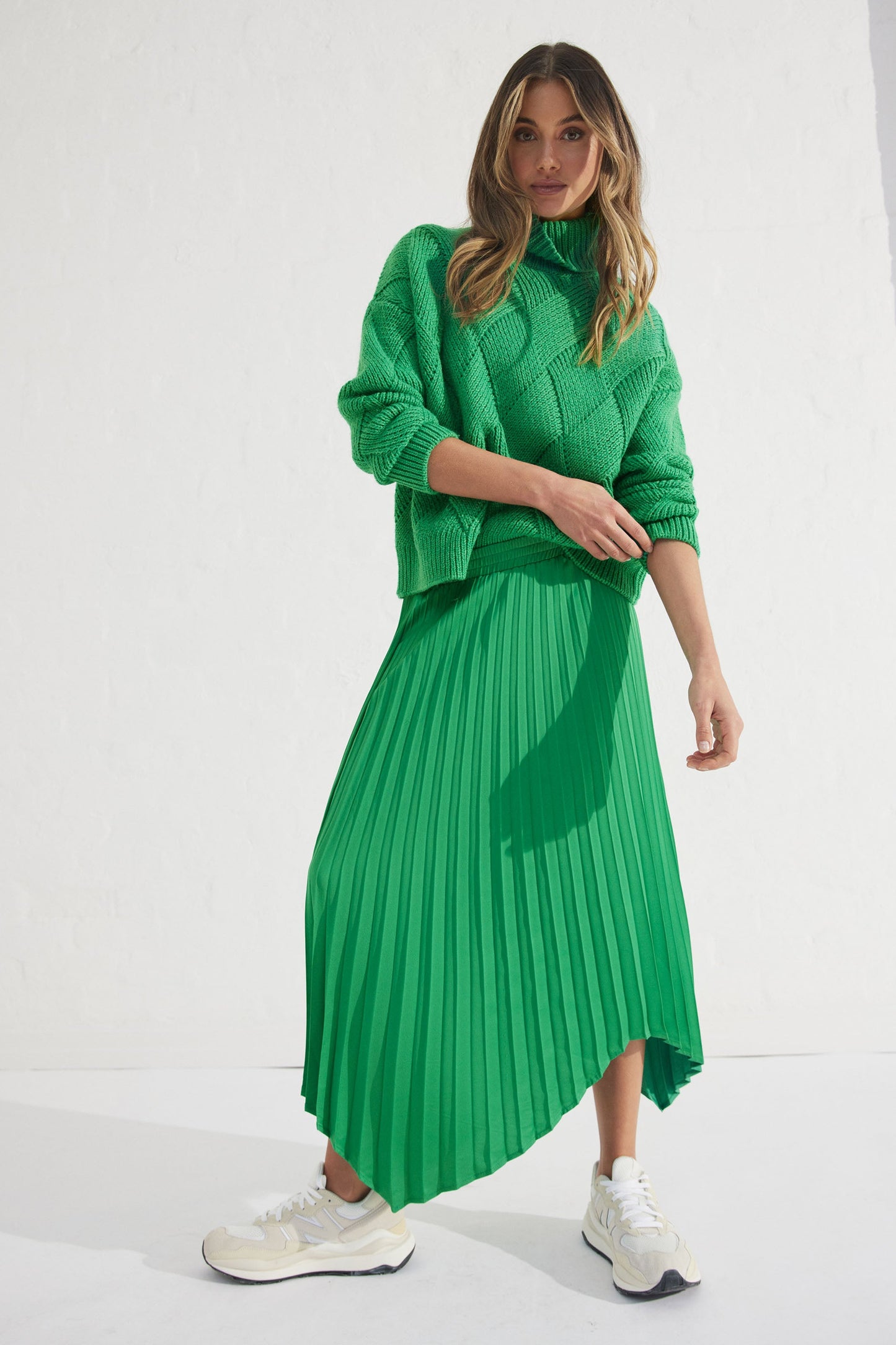Lia Asymmetric Pleated Skirt