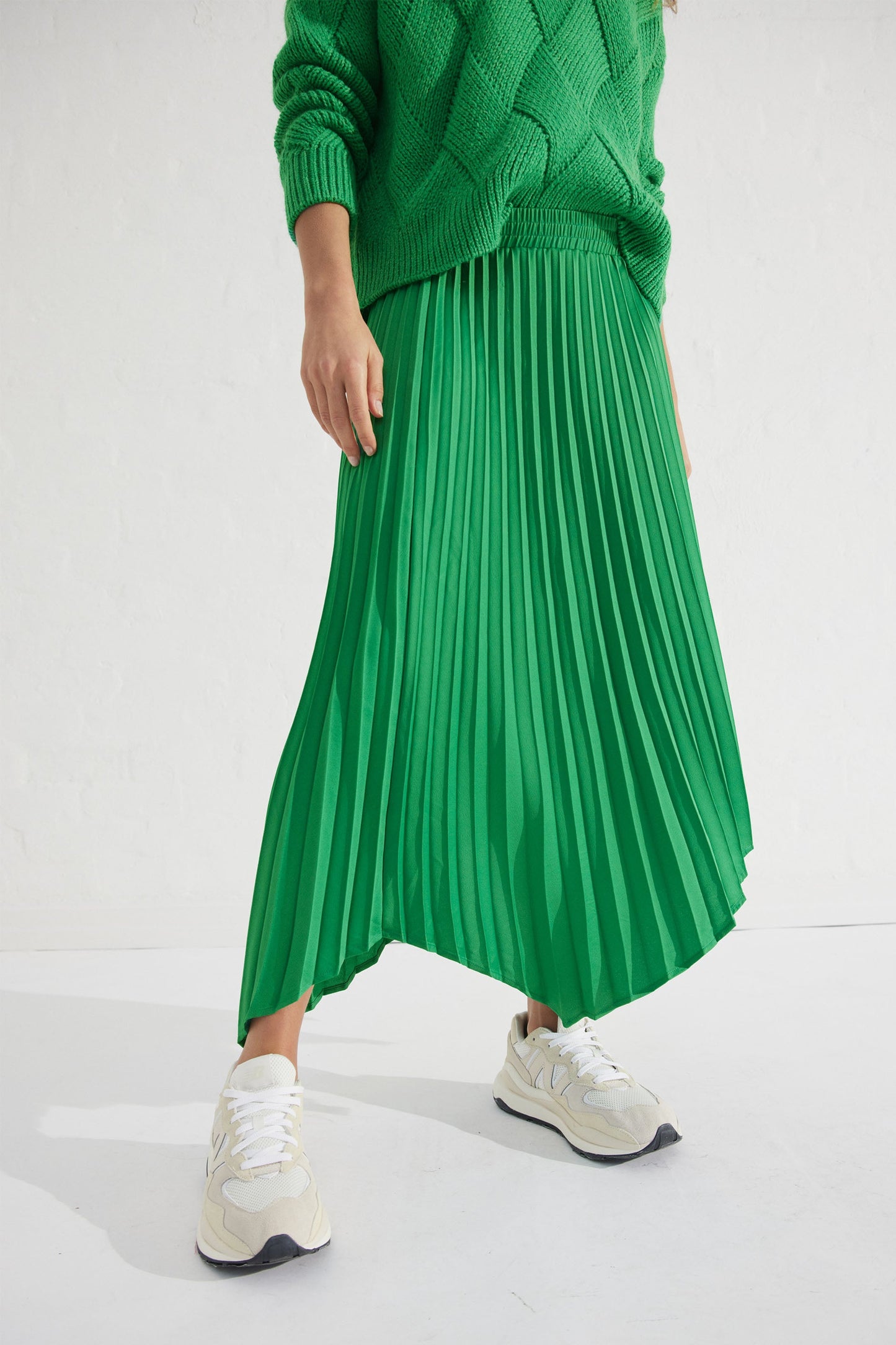 Lia Asymmetric Pleated Skirt