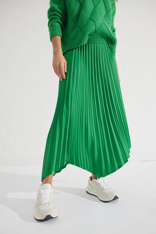 Lia Asymmetric Pleated Skirt