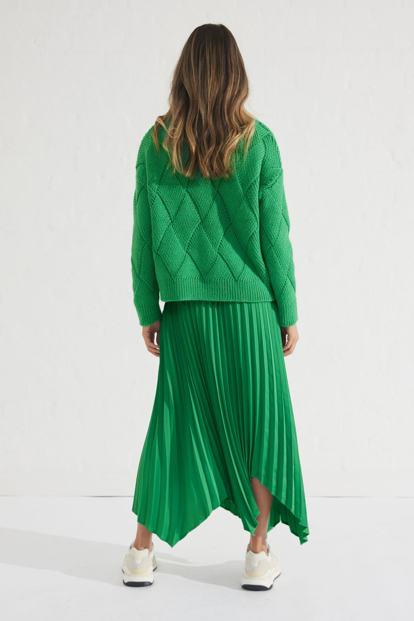 Lia Asymmetric Pleated Skirt