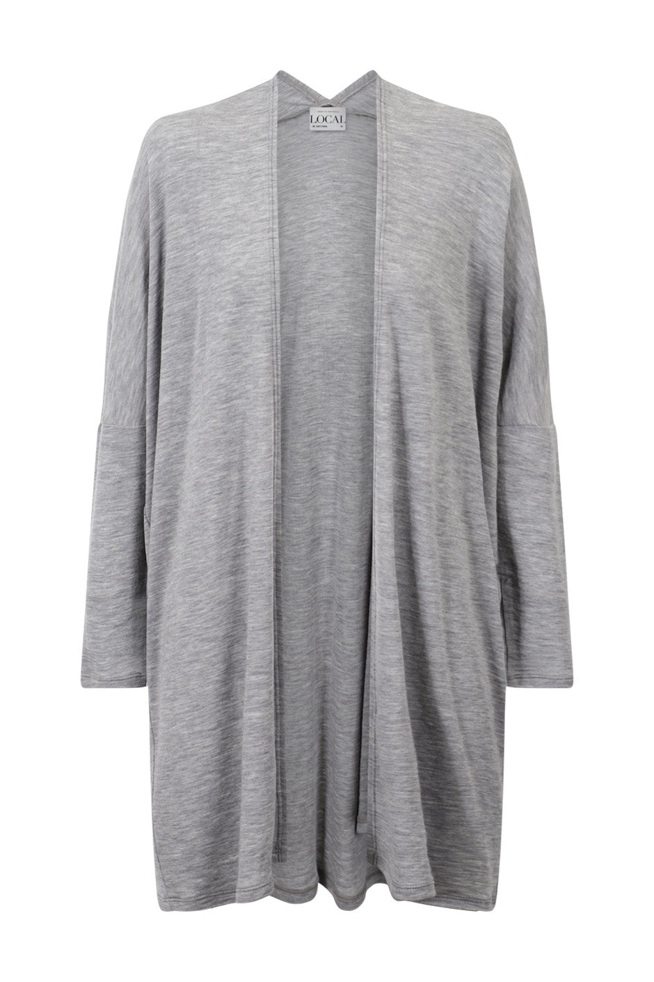 Wool Long Line Open Cardigan