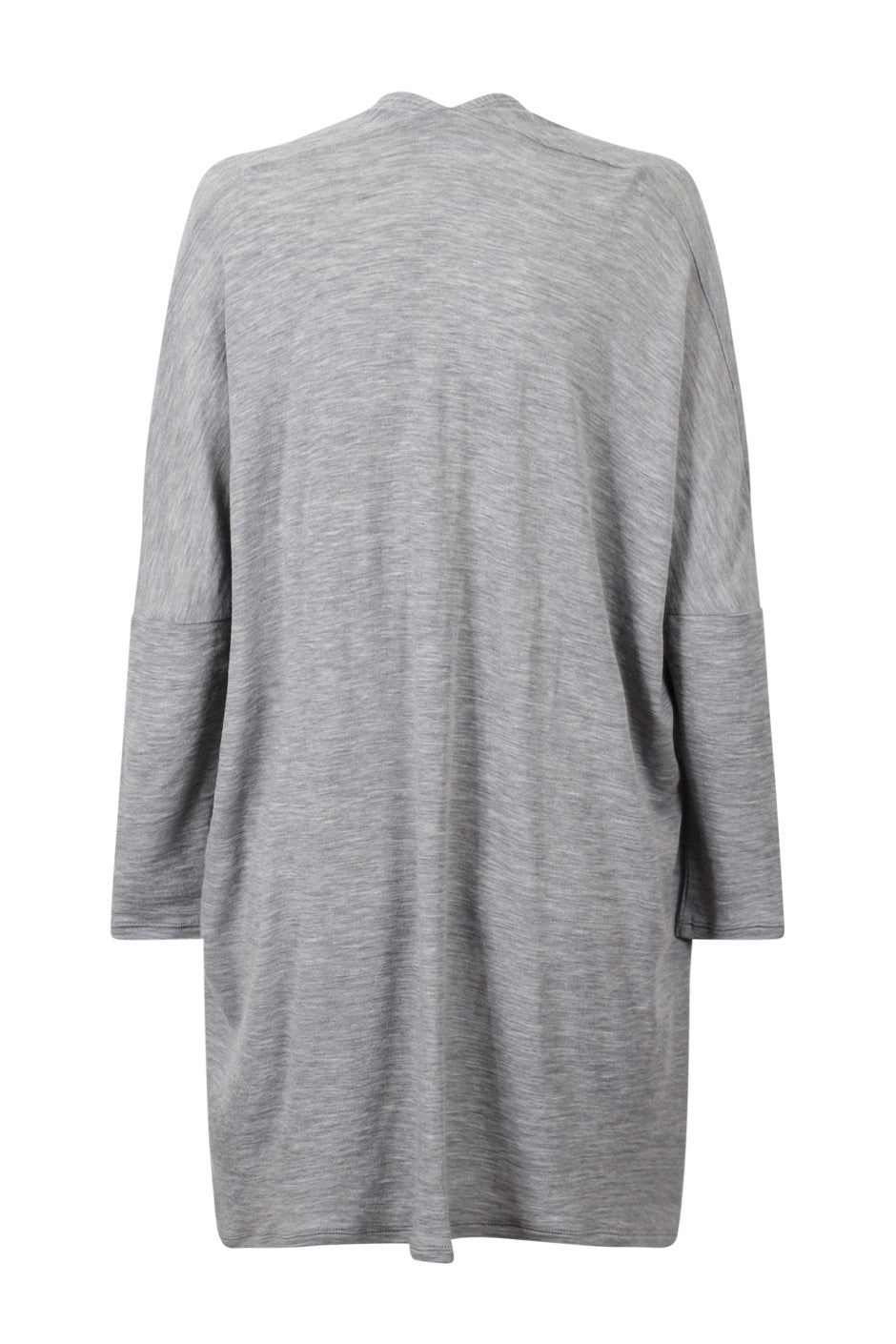 Wool Long Line Open Cardigan