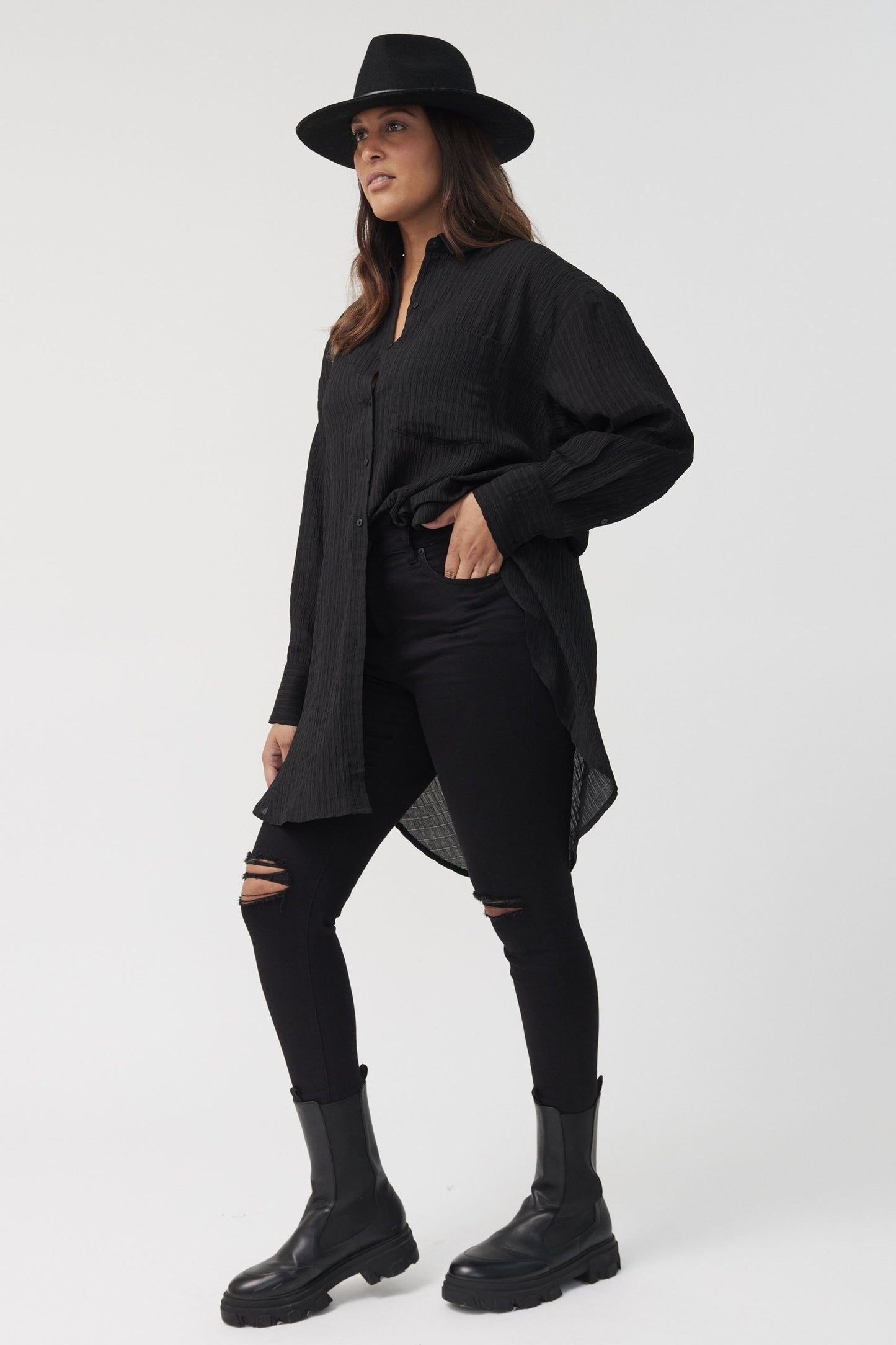 Neve Textured Oversized Shirt