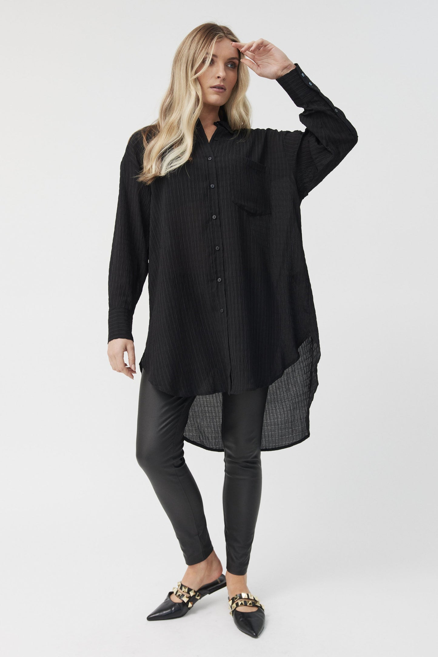 Neve Textured Oversized Shirt