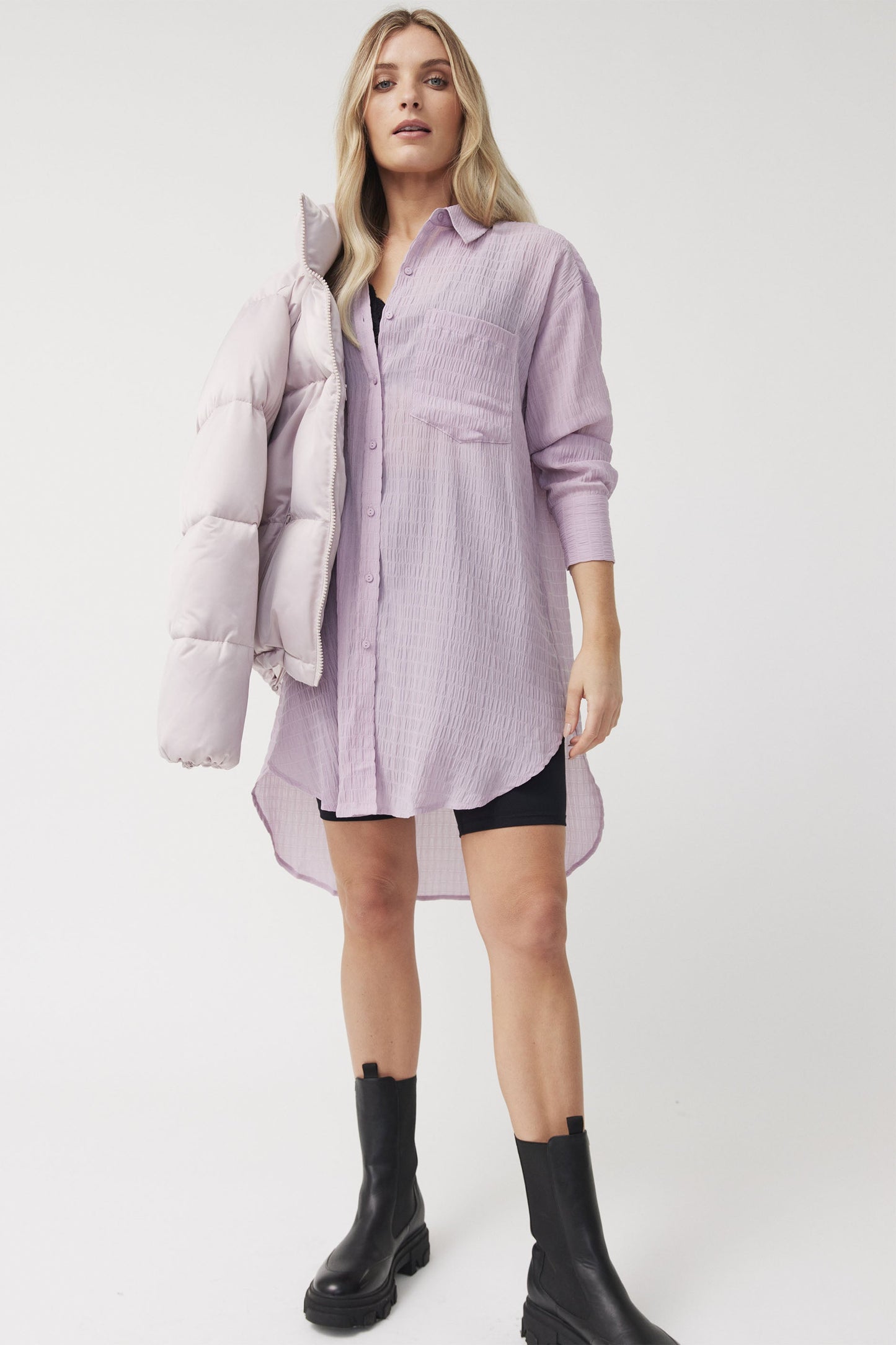 Neve Textured Oversized Shirt