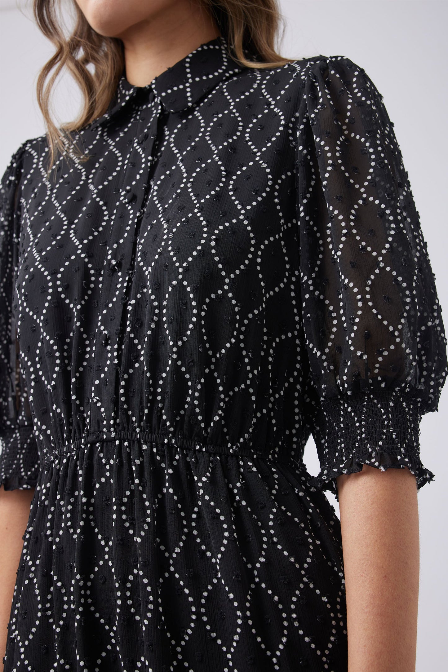 Santina Tiered Chain Print Midi Dress