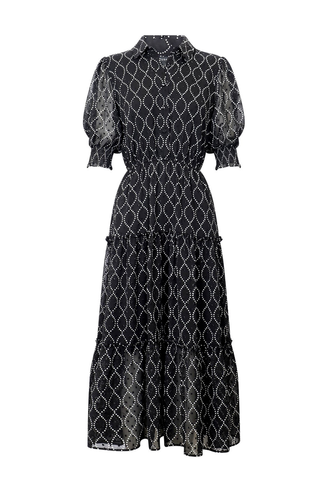 Santina Tiered Chain Print Midi Dress