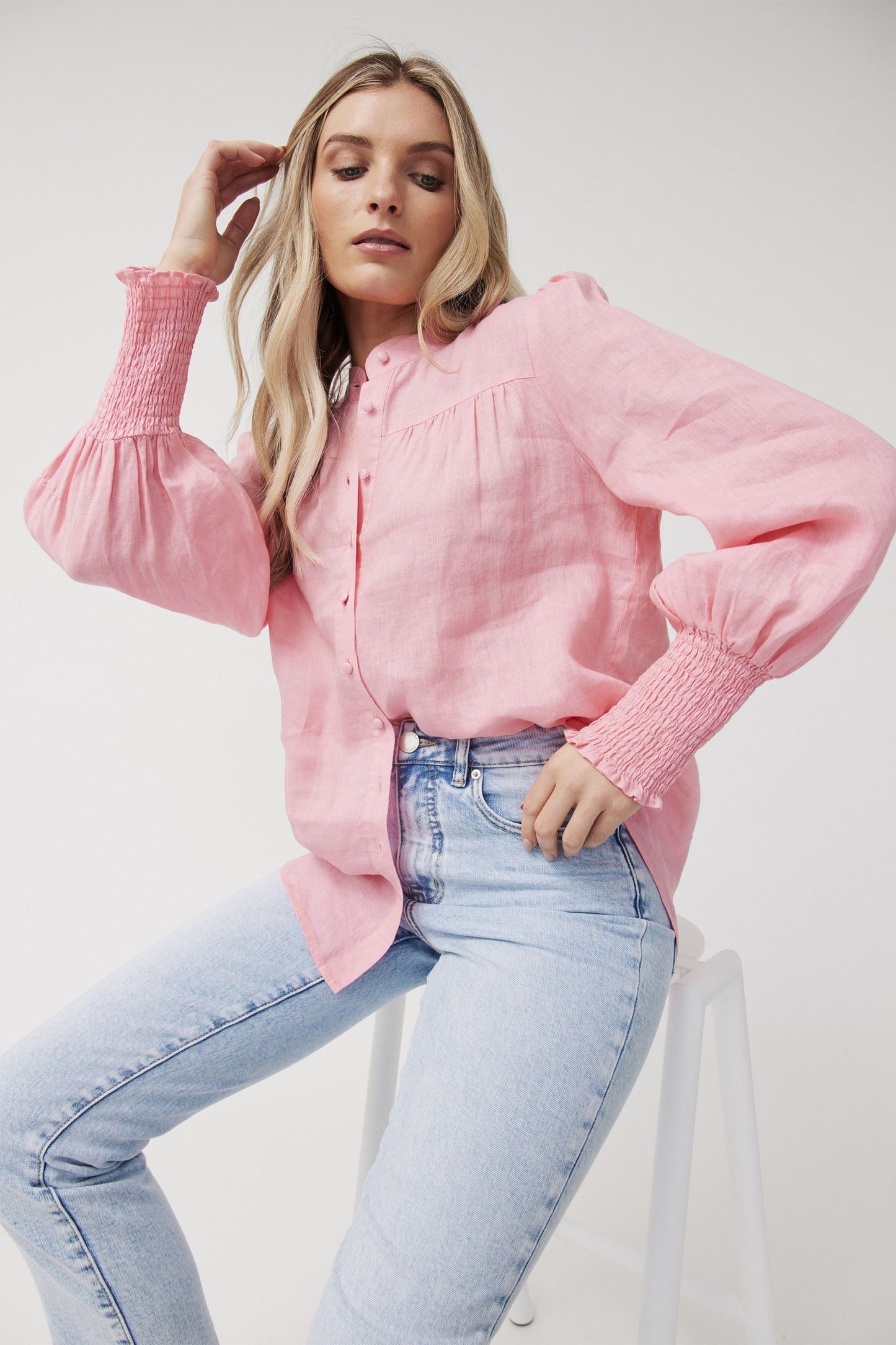 Natasha Shirred Cuff Shirt