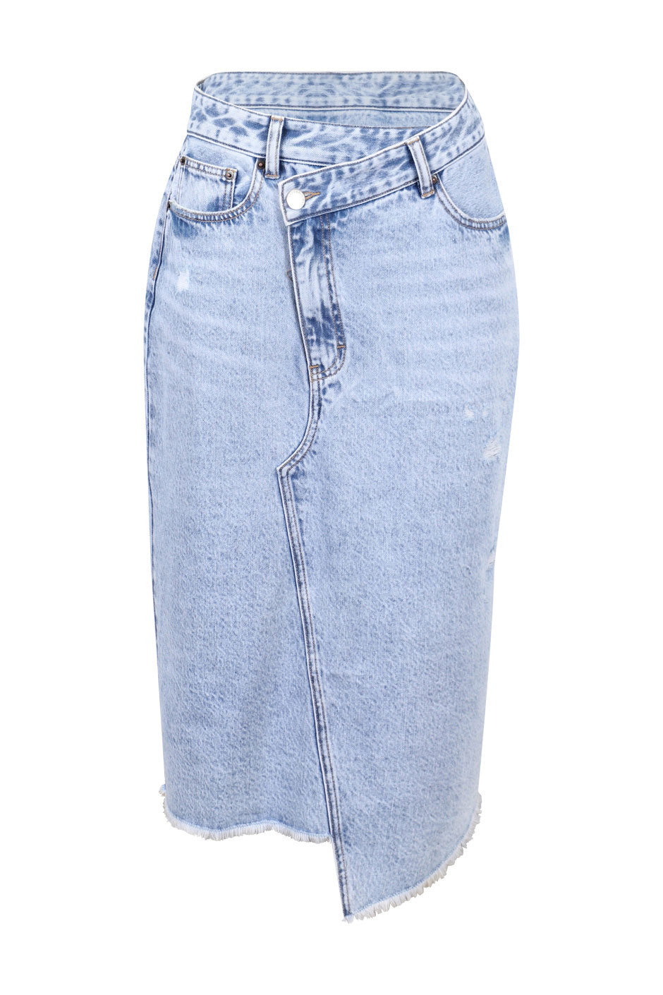 Tara Asym Denim Midi Skirt