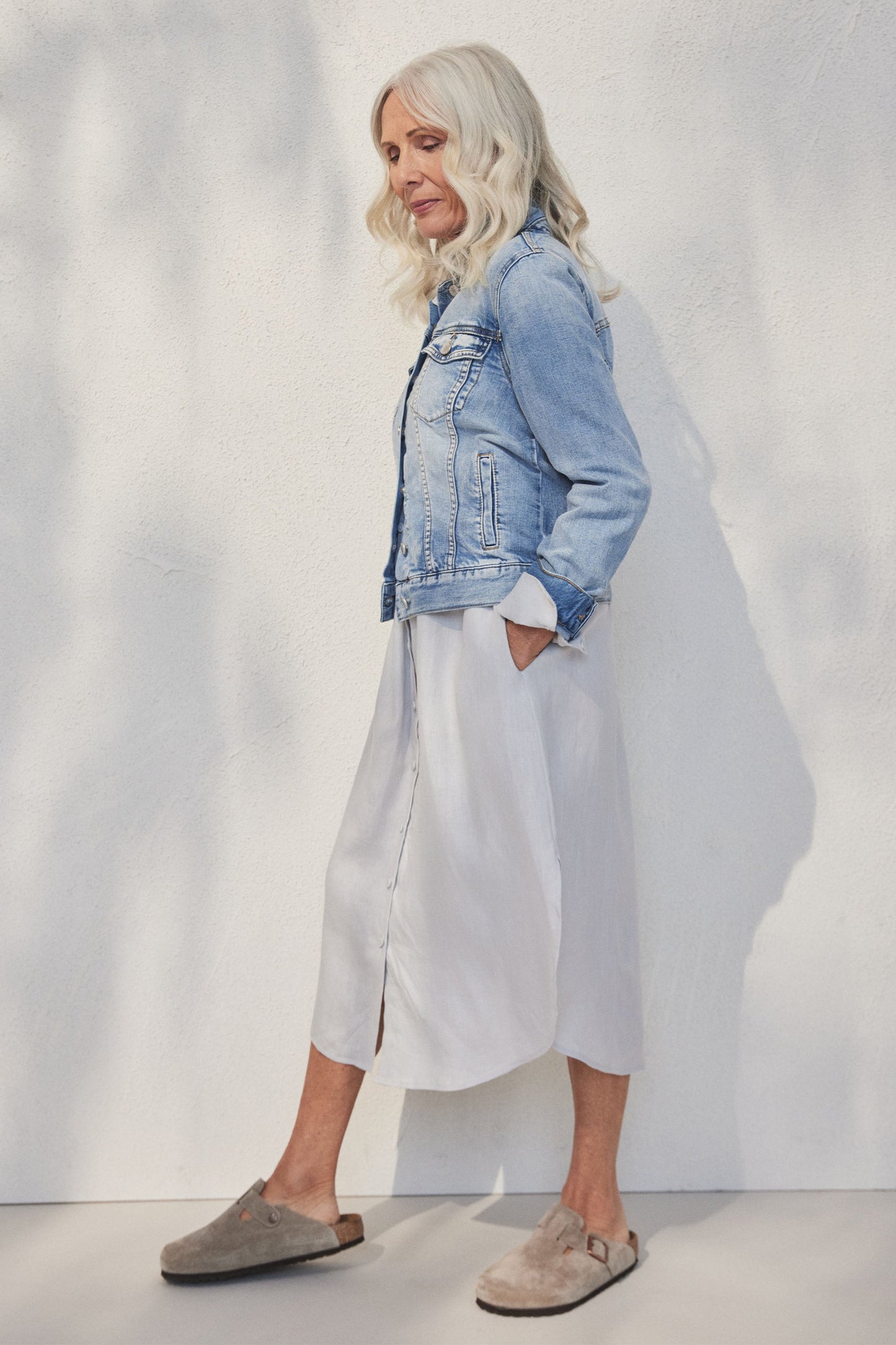 D-Luxe Linen Midi Shirt Dress