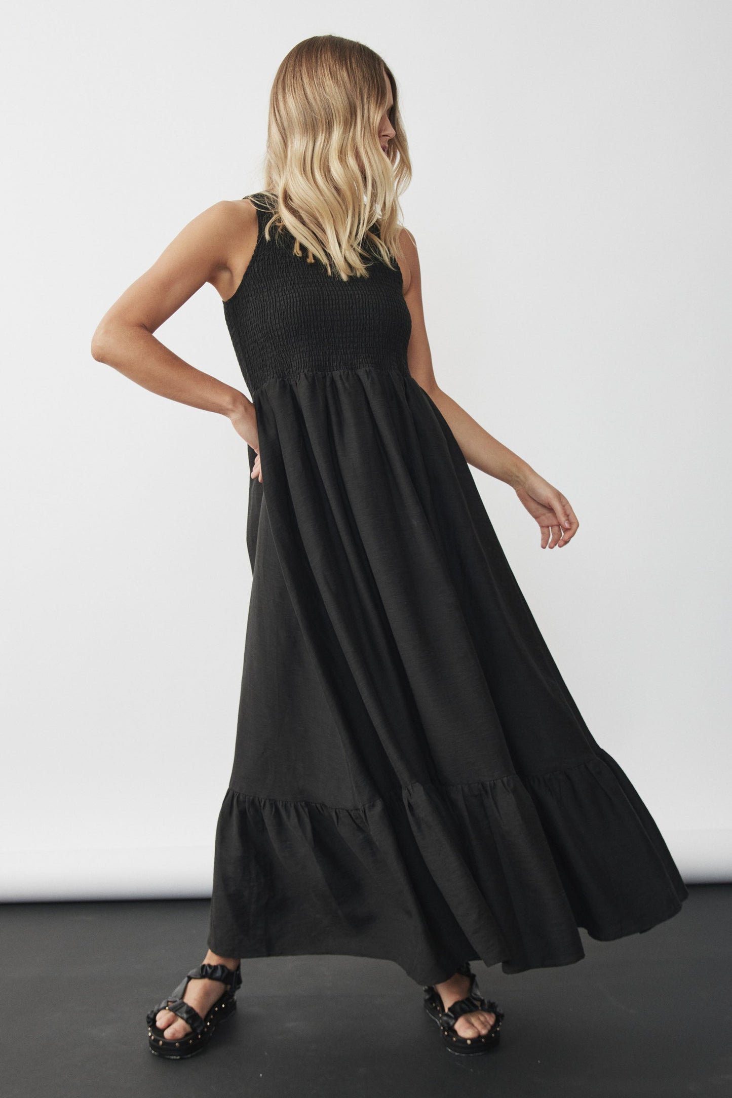Brooklyn Shirred Maxi Dress
