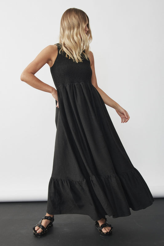 Brooklyn Shirred Maxi Dress