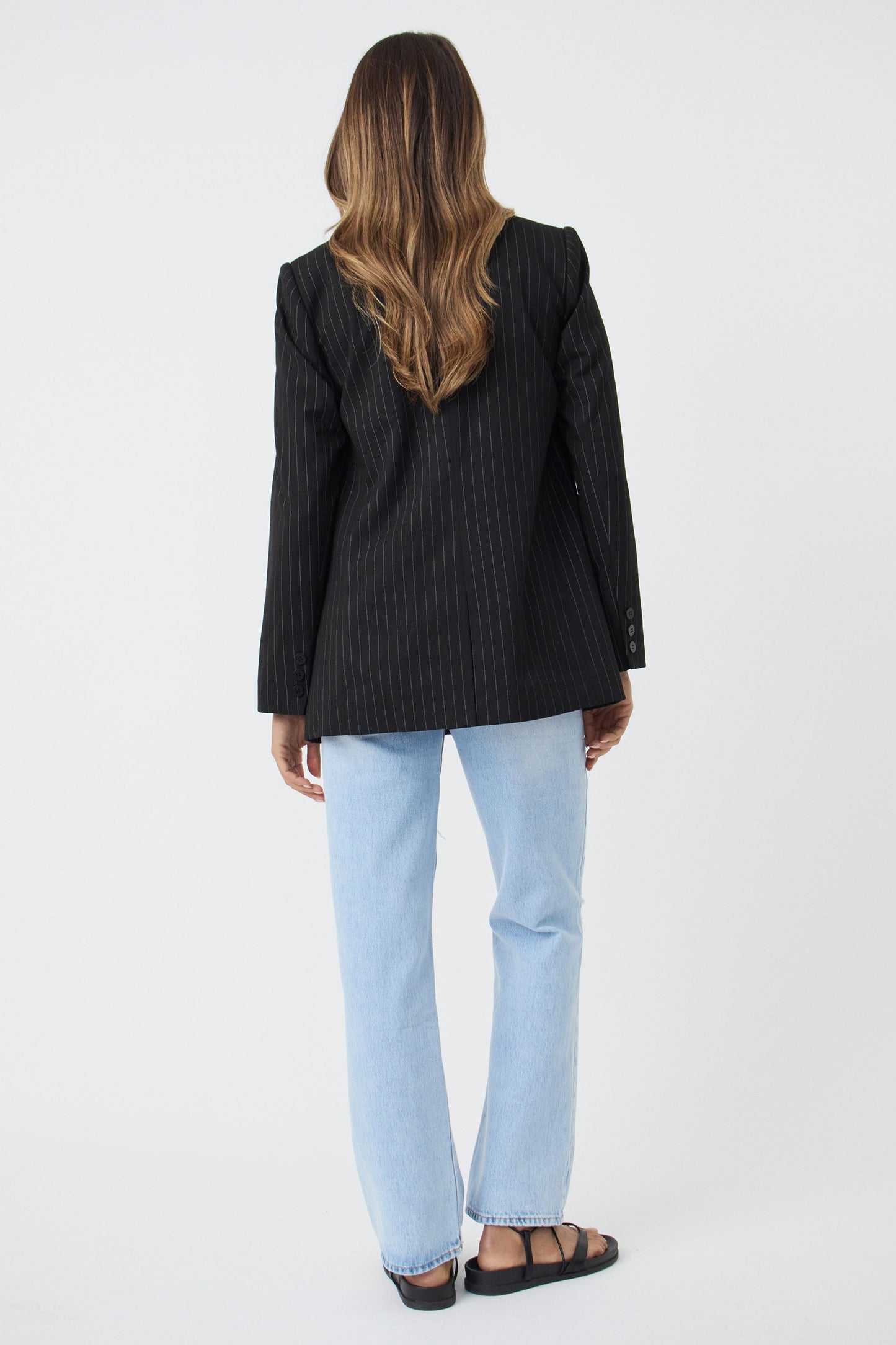 Mara Longline Pinstripe Blazer