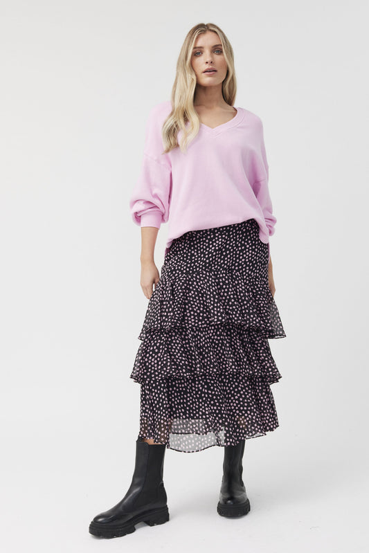Indie Ruffle Midi Skirt