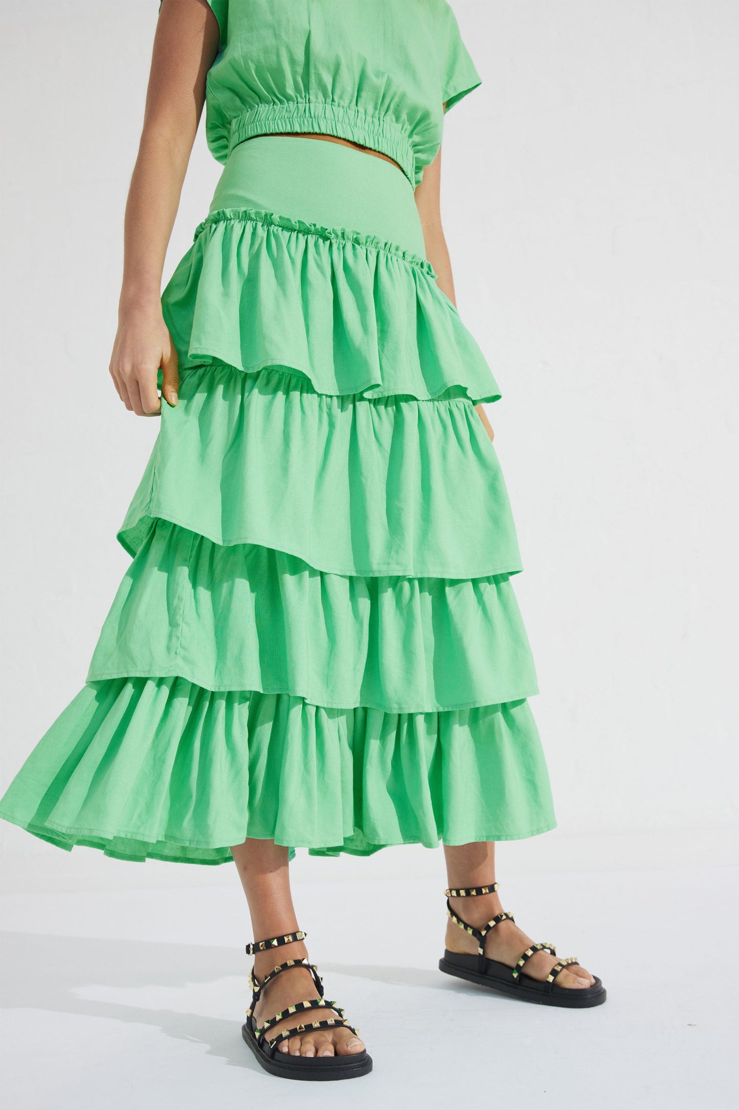 Monique Linen Blend Midi Skirt