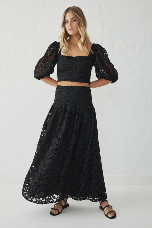 Maisy Embroidered Maxi Skirt
