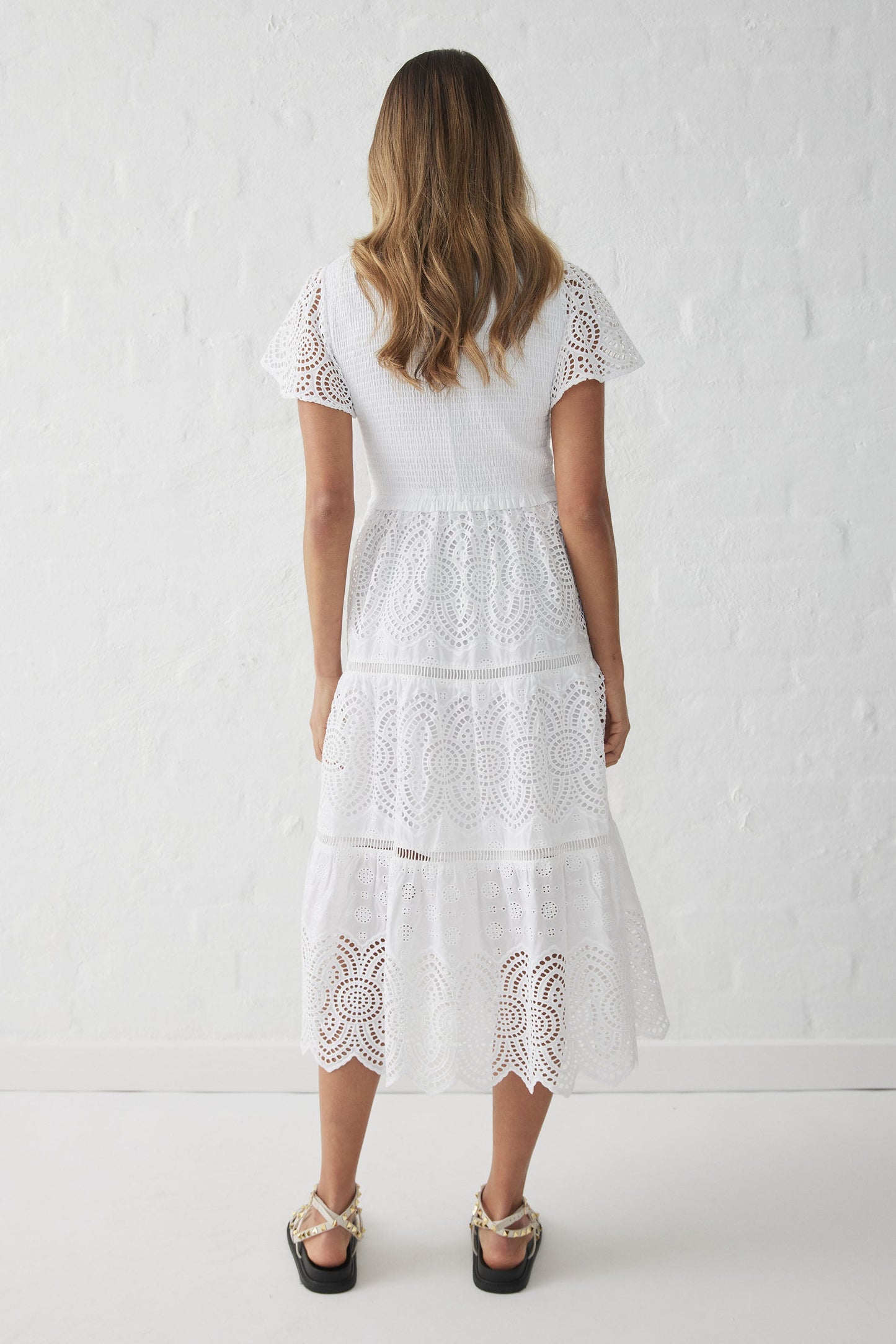 Queenie Broderie Midi Dress