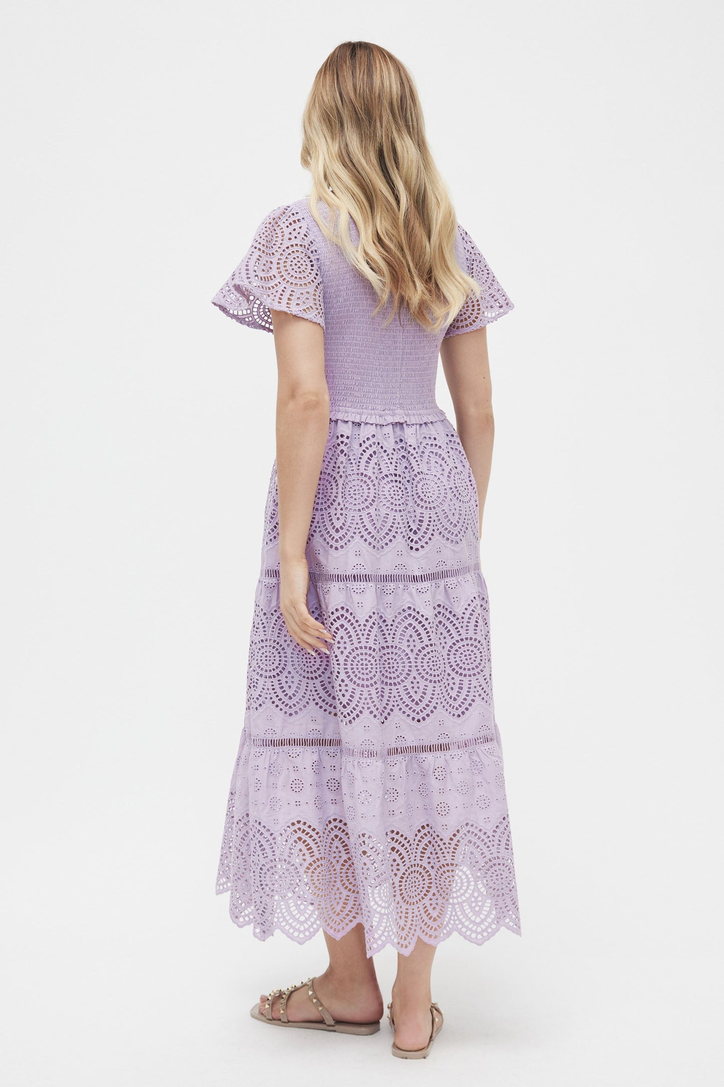 Queenie Broderie Midi Dress