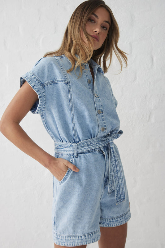 Kristina Denim Romper