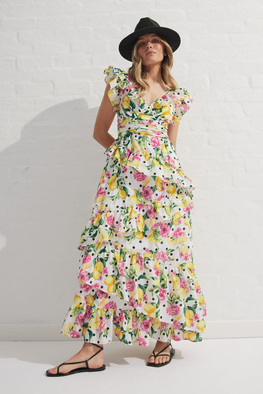 Capri Tiered Ruffle Maxi Dress