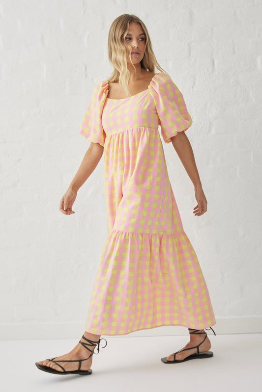 Audree Puff Sleeve Midi Dress