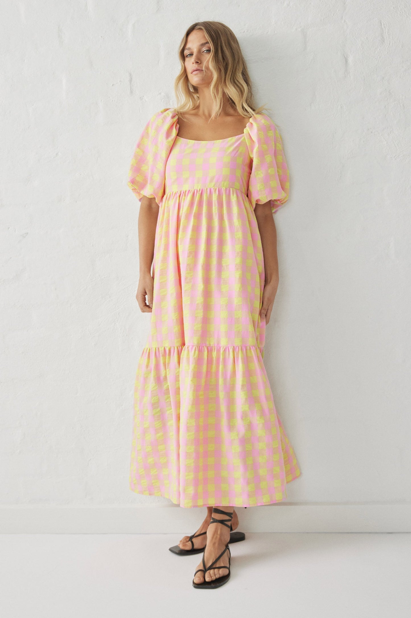 Audree Puff Sleeve Midi Dress